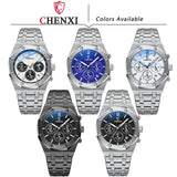 CHENXI Business Quartz Man Wristwatch Multi-function Luminous Calendar Men's Watches Waterproof Chronograph Stop Watch