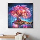 HUACAN Full Diamond Painting Tree New Arrivals 2024 Diamond Mosaic Landscape Rhinestone Pictures Craft Kit