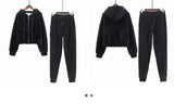 Thickened Gold Velvet Long Sleeved Hooded Sweatshirt with Lace Up Leg Ties Two Elegant Women's Pants Set Tracksuits