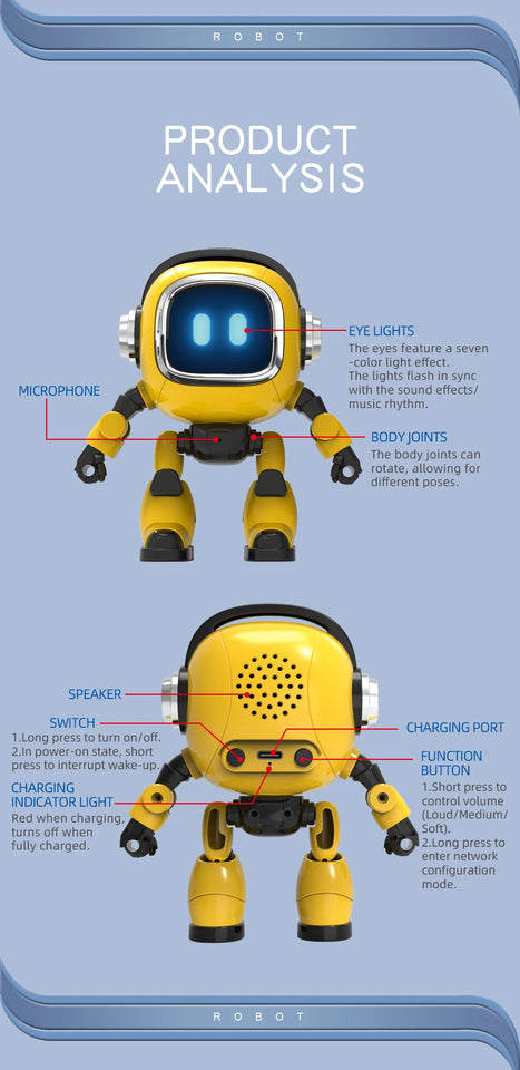 Intelligent AI Robot Large Model AI Intelligent Dialogue Children's Voice Storyteller Early Educational Desktop Toy