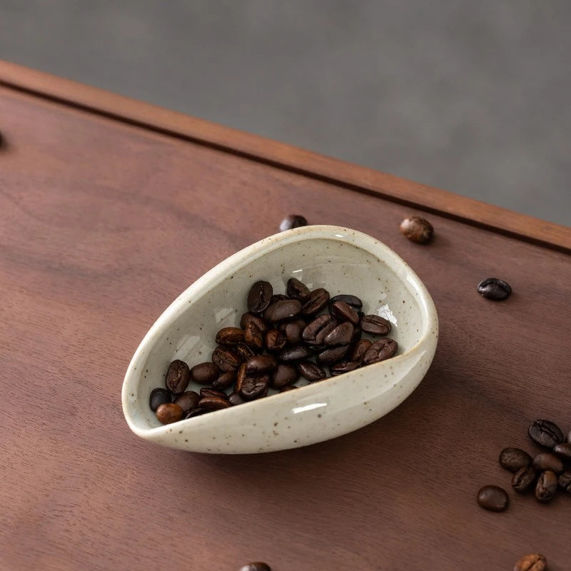 Coffee Bean Dosing Cup Bean Dispenser Ceramics Bean Measuring Tray Tea Coffee Accessorie