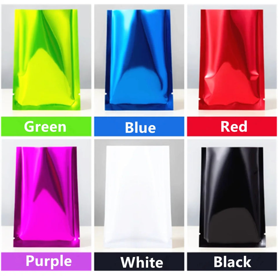 100pcs Silver Dumb Aluminum Foil Bags Heat Seal - Top Open Mylar Foil Bag Matte Surface Plastic Food Package Spices/Sauce Pouch
