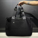 Ladies' fashionable retro mesh tote bag with large capacity and personalized splicing, single shoulder diagonal cross bag
