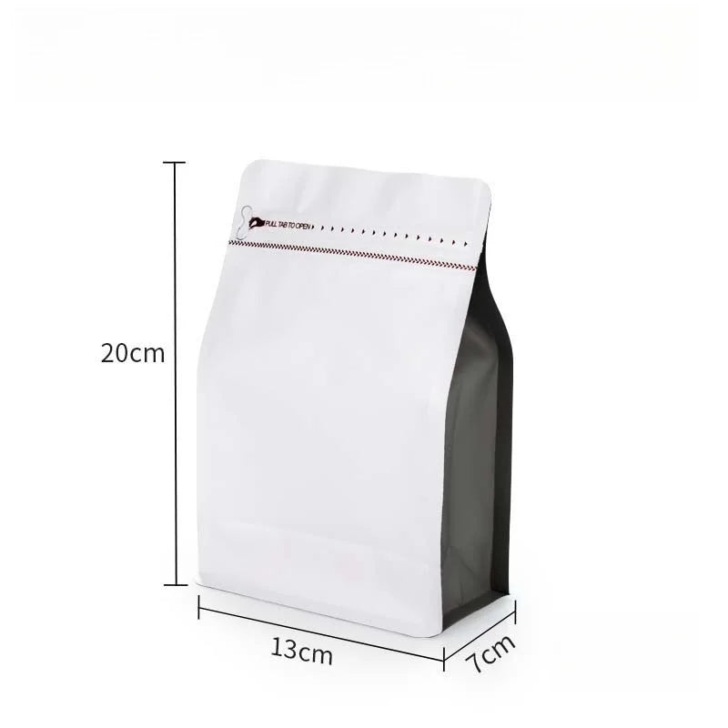 StoBag 50pcs 250g Coffee Beans Packaging Bag with Valve Aluminum Foil Heat Sealing for Powder Tea Nuts Storage Reusable Pouch