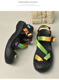 Summer New Handmade  Sandals Leisure Beach Shoes For womens  Outdoor Wading Shoes Man Breathable Casual Anti-collision Toe Flats