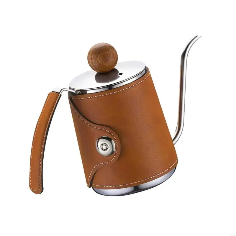 304 Stainless Steel Pour Coffee Kettle Practcial Brown Gooseneck Kettle For Smooth Pour Coffee Experience