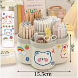1 Piece of 360 ° Rotating Pen Holder - Multifunctional Office Desk Organizer, Suitable for Makeup Pens and Student Stationery