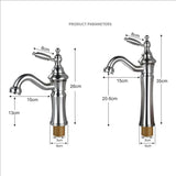 Chrome Basin Faucet Brass Black 360° rotatable basin faucet European-style Hot and Cold mixing faucet Brushed
