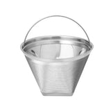 304 Stainless Steel Cafe Drip Coffee Machine Filter Fine Mesh Reusable Coffee Powder Basket with Foldable Handle Tea Strainer