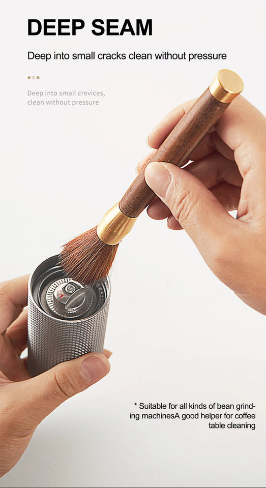 Coffee Grinder Cleaning Brush Wooden Handle Espresso Brush Dusting Coffee Powder Brush Home Kitchen Tool Coffee Accessories