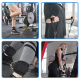 Gym Handles Ankle Straps Tricep Rope Carabiners Set Home Gym Cable Machine Attachments Accessories Exercise Equipment