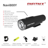 New Enfitnix Navi800SE Usb Rechargeable Road Mountain Bike Light Smart Headlights Smart Headlights 800 Lumens Long Life Time