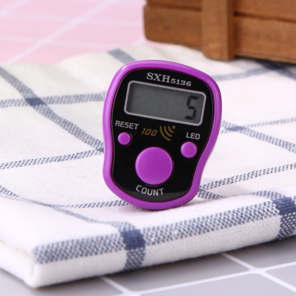 Electric Digital Display Counter Buddha Chanting Counter Electronic Digital Display Hand Tally with LED Light for Sewing