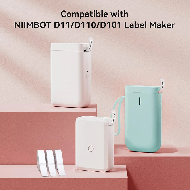 Niimbot 1/3/6 Rolls White Label Waterproof Adhesive Sticker Anti-Oil Paper For B1 B21 Mini Portable Thermal Printer Label Maker