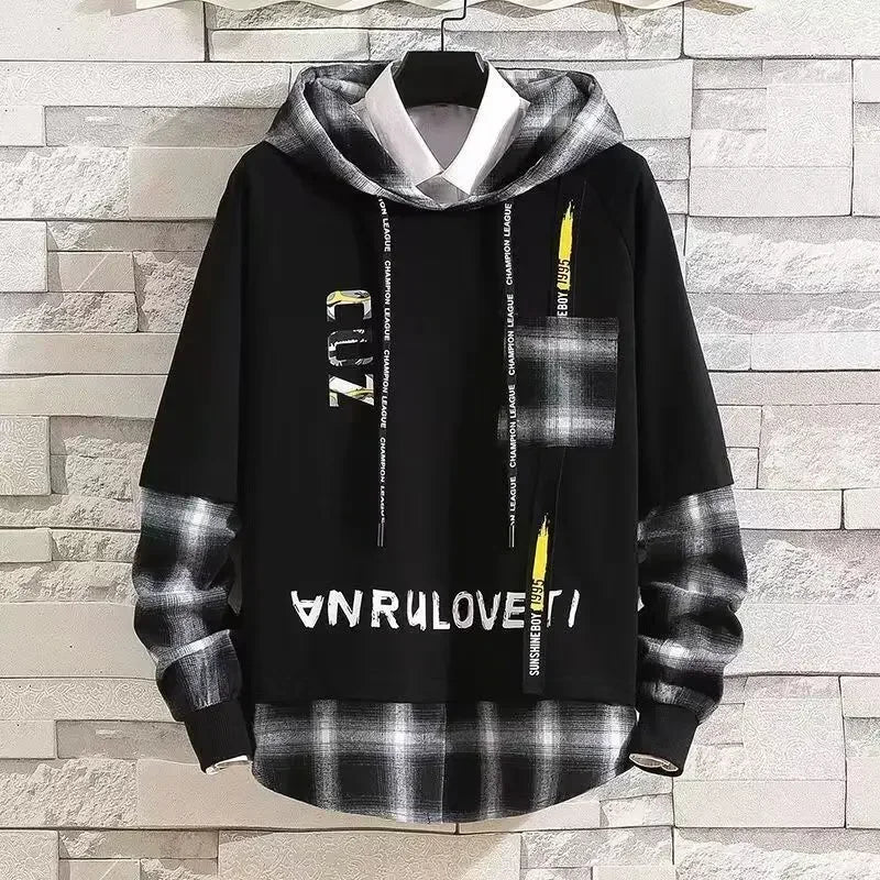 Top White Sports Suits Alphabet Pants Sets Sweatshirt Men's Clothing Plaid T Shirt Man Original Sweatpants Tracksuit Brands Xl
