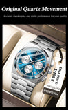 POEDAGAR Luxury Man Quartz Watch Waterproof Luminous Date Chronograph Watches For Men Stainless Steel Fashion Men's Watch Reloj