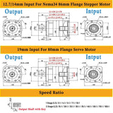 High Precision Planetary Reducer 6.35/8/11/14mm input Ratio 5:1 10:1 for Nema 23 57mm Nema34 86 Stepper 60mm Servo Motor Gearbox