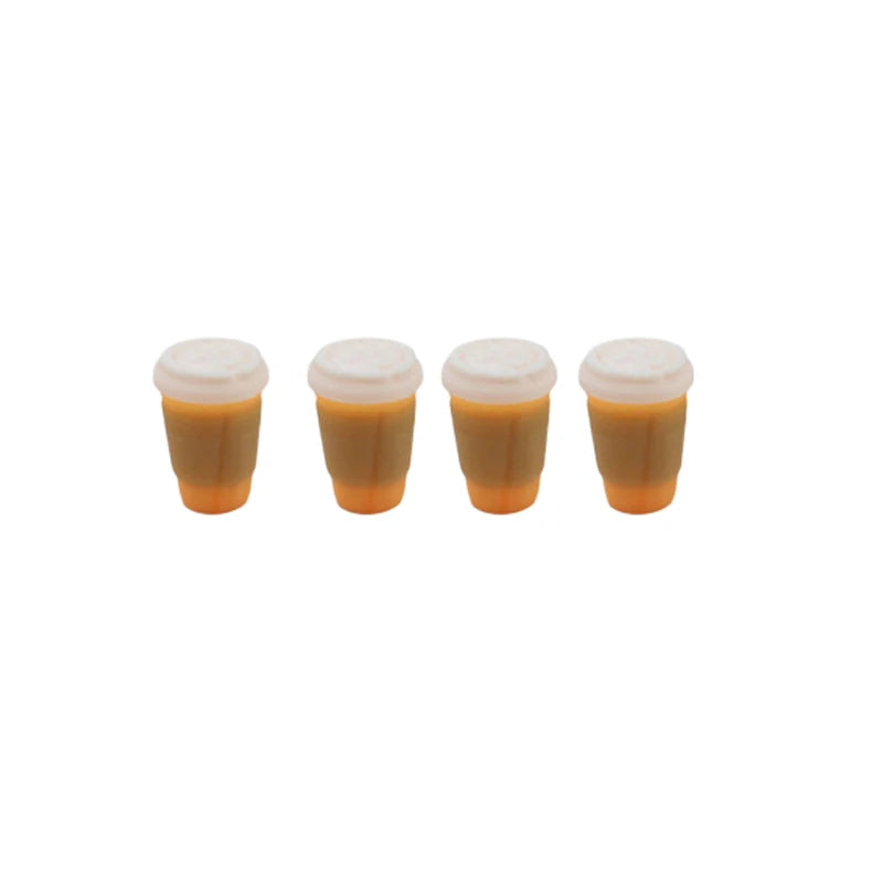 4Pcs Cute Miniature Dollhouse Mini Holding Latte Coffee Cup Mini Drinks Model For Dollhouse Doll Accessories