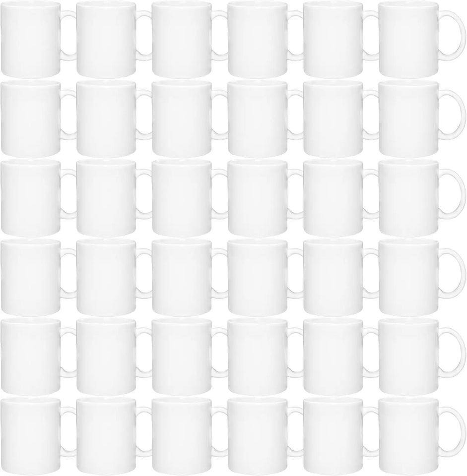Set of 36 Sublimation Blanks Dishwasher Safe White Ceramic Coffee Mugs 11oz for Milk Tea Cola Water