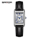 Sanda 1116 New Fashion Elegant Women's Analog Quartz Watch, Rectangle Dial, Water Resistant Business Wristwatch