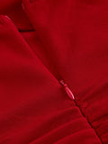 Red Bow Halter Dress Female New Autumn Spice Girl Pleated Fashion Waist Show Thin Short Skirt Trend