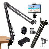 Roreta Flexible Arm Tripod For Phone Stand Table Folded Anchor Online Desktop Laptop Video Live Overhead Shot Photography