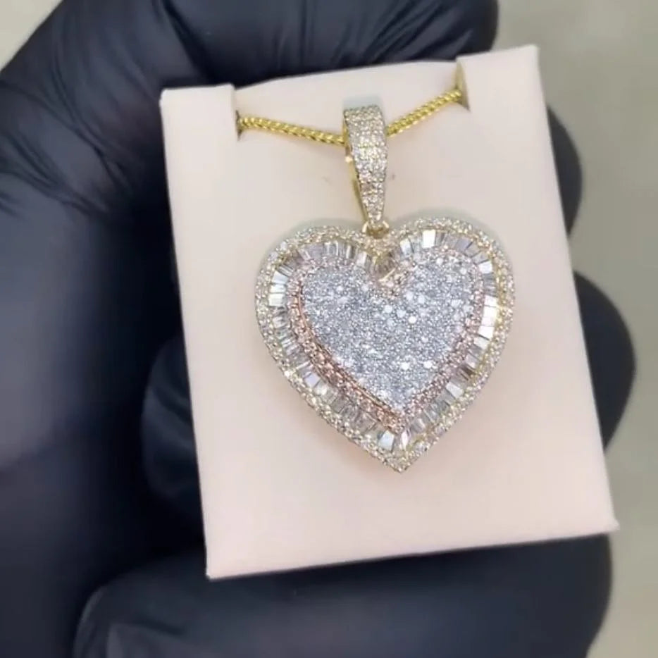 2026 New Arrivals Shiny Heart Shaped Pendant Necklace Micro Pave Bling Cubic Zirconia For Women Fashion Valentine's Day Gift