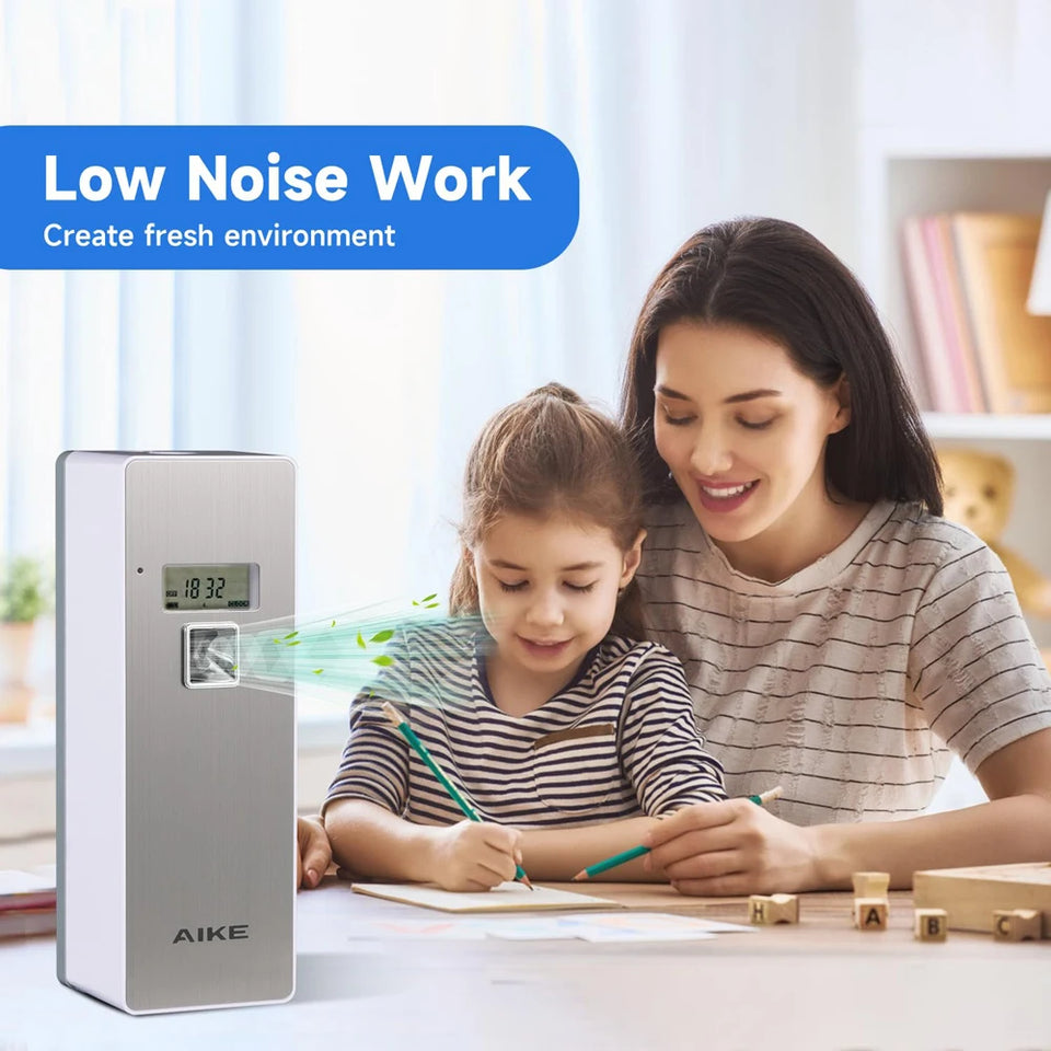 AIKE Fragrance Diffuser Automatic Air Freshener Dispenser with Screen,Wall-Mounted/Standing Diffuser for Household/Commercial