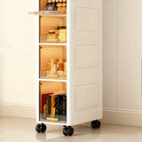 Swivel Wheel Mobile Kitchen Storage Rack - Waterproof & Dustproof, Space-saving Shelf Cabinet for Spices/Books/Toys/Snacks