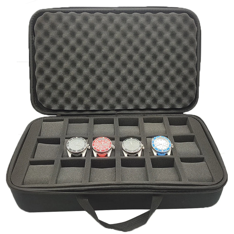 8 Slot Watch Box Sponge Watch Storage Organizer Protective Safety Canvas Shockproof EVA Storage Case for Most Watches