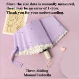 Women's Umbrella Lace Fashion Folding Umbrella Sunshade Umbrella Wind and Rain Resistance Travel Foldable Portable Student Gift