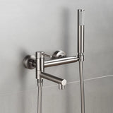 Bathtub Shower Faucet Brass Single Handle Waterfall Spout Wall Mounted Mixers Taps with Hand Shower Sets Bathroom Bidet Taps