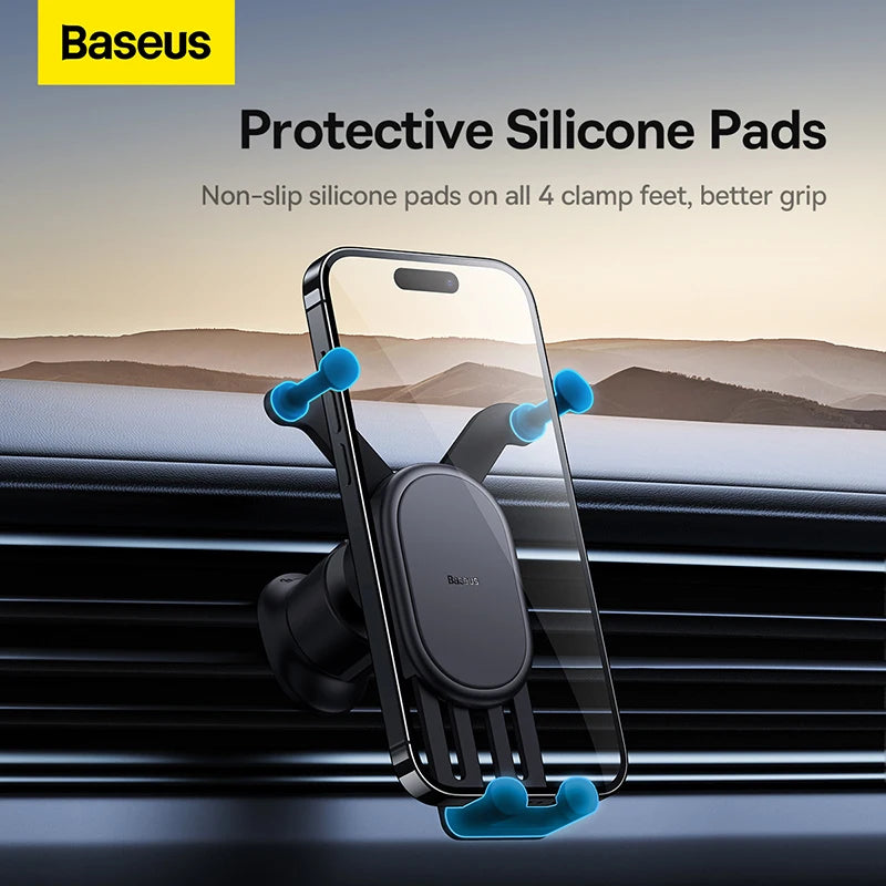 Baseus Car Phone Holder for iPhone Xiaomi Samsung Car Phone Stand Car Mount with Hook Clip Auto Locking Easy Install