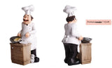 Restaurant Resin Decor - Chef Figurine & Bar Ornaments for Cafe, Commercial Kitchen Decorations Durable Resin Craft