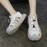 Summer Men's Sandals Beach Shoes Handmade Breathable Design Wading Casual Beach Shoes Lightweight Soft Bottom Outdoor Sandals