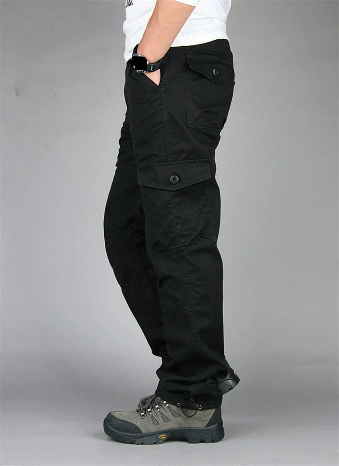 Camping Hiking Pants Men Cargo   Cotton Overalls Straight  Trousers Multi-Pocket Baggy  Slacks Pants