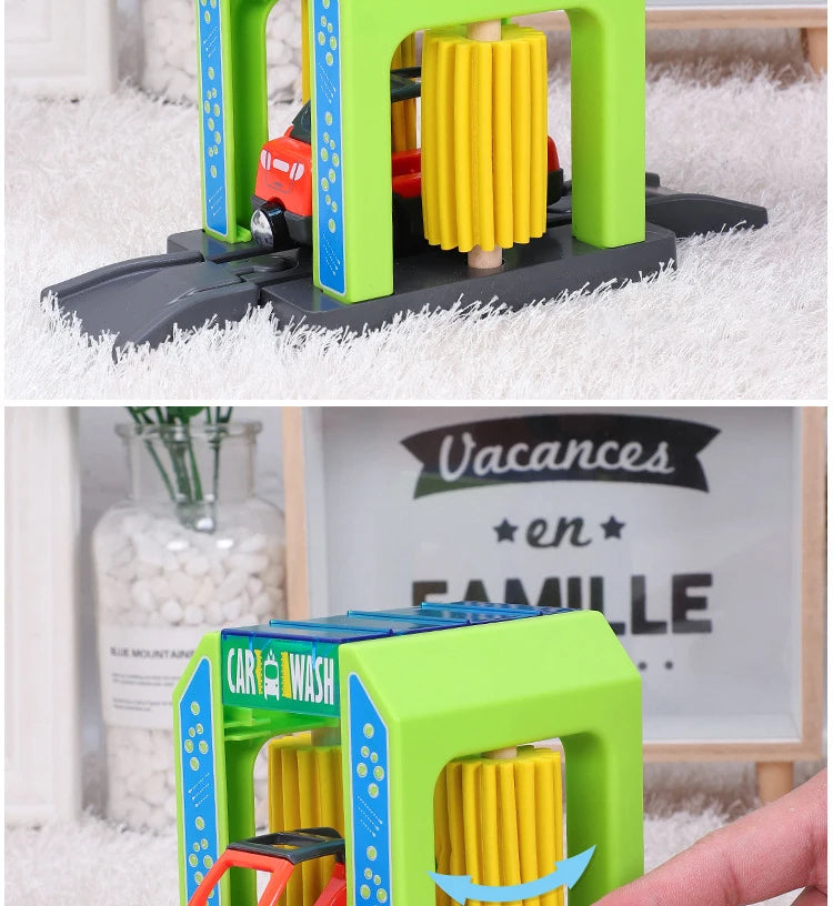 Set Police Thief Catching Building Block Suit Compatible With Wooden Train Track Plastic Police Station Children's Toys Gifts