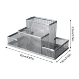 Pen Containers For Desk Office Stationery Storage With 4 Grid Desk Organizer Storage For Desktop Home School Bedroom Countertop