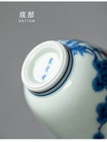 Kung Fu Tea Cup, Hand-painted,  Vintage Blue and White Tea Cup, Handmade Ceramic，High End Personal Tea Cup, Single Cup