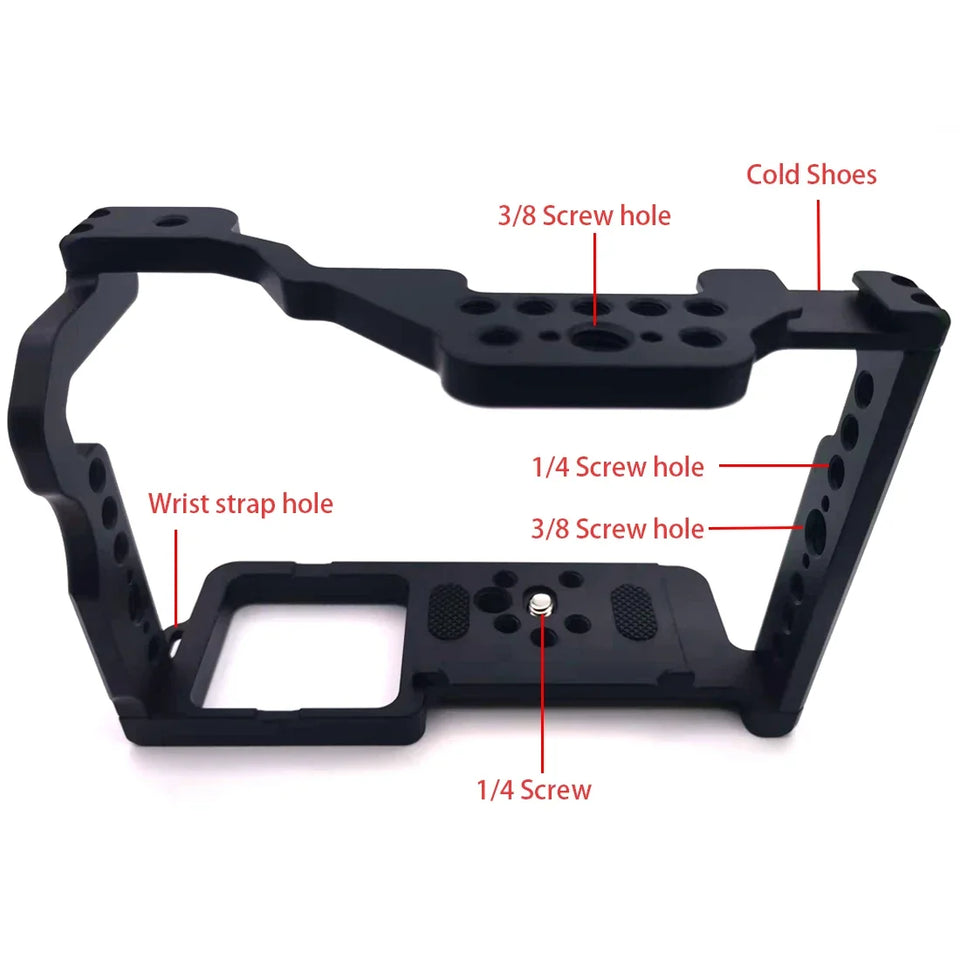 Topcine Camera Cage for Panasonic GH5 GH5S GH5II Camera Cage with Cold Shoe Mount Arri 3/8 Hole Arca Quick Release Rail