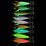 Luminous Squid Hook Squid Fishing Lure with 3D Eyes Cuttlefish Attracting Lure Glow In The Dark Squid Bait for Night Fishing