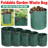 120-500L Garden Yard Waste Bag Foldable Leaf Sack Weed Trash Can Waterproof Reusable Trash Storage Container Garden Supplies New