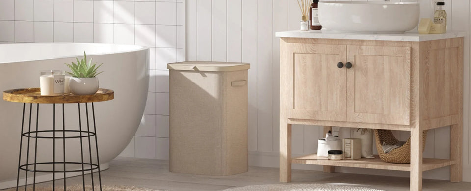 85L Laundry Hamper with Handles Inner Bag Plastic Frame Good Support Large Capacity Dirty Clothes Basket