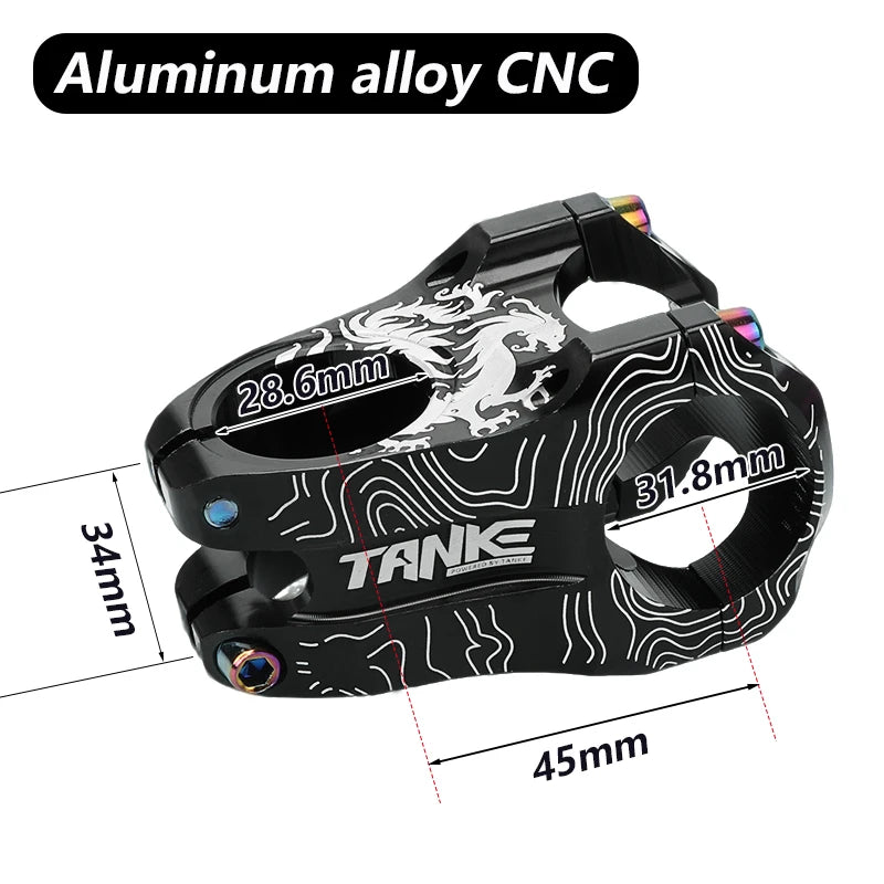 TANKE MTB Mountain Bike Stem Aluminum Alloy Ultralight High strength Short 31.8×28.6MM Bicycle CNC Stem DH/AM/XC Accessory upgra