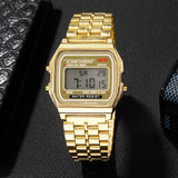 F91W Steel Strap Watches Women Watch Men Business Clock Multifunction LED Digtal Sports Wrist Watch Electronic Clock Electron wi