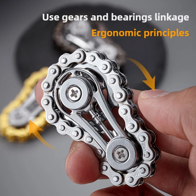 New EDC Sprockets Flywheel Gyro - Antistress Anxiety Metal Bike Chains Fingertip Spinner Fidget Toys For Adult