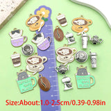 10/20pcs Coffee Charms Alloy Coffee Cup, Coffee Bean Design Pendants for DIY Bracelet Necklace Jewelry Making Accessories