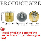 2Pcs Brass Mortise Cylinder Locks with 2 SC1 Keyway Keys fit Standard Commercial Door Replacement Lock (1 1/8" Inch)