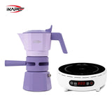 IKAPE Espresso Moka Pot and infrared ceramic hob Set,220V With Temperature Control Stovetop Espresso Machine For Coffee Lover