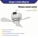 Portable Wireless Ceiling Fan Light Rechargeable Camping Fan with Remote Control Tent Fan for Outdoor Camping Dorm